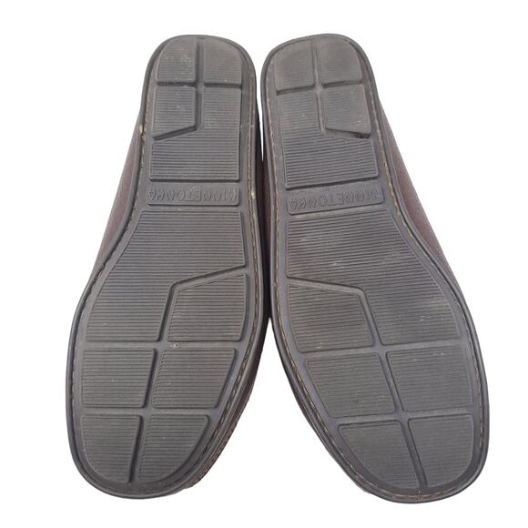 Minnetonka Moosehide Leather Moccasin Classic Twin Gore Loafers 932 Brown Mens 8 - Picture 7 of 9